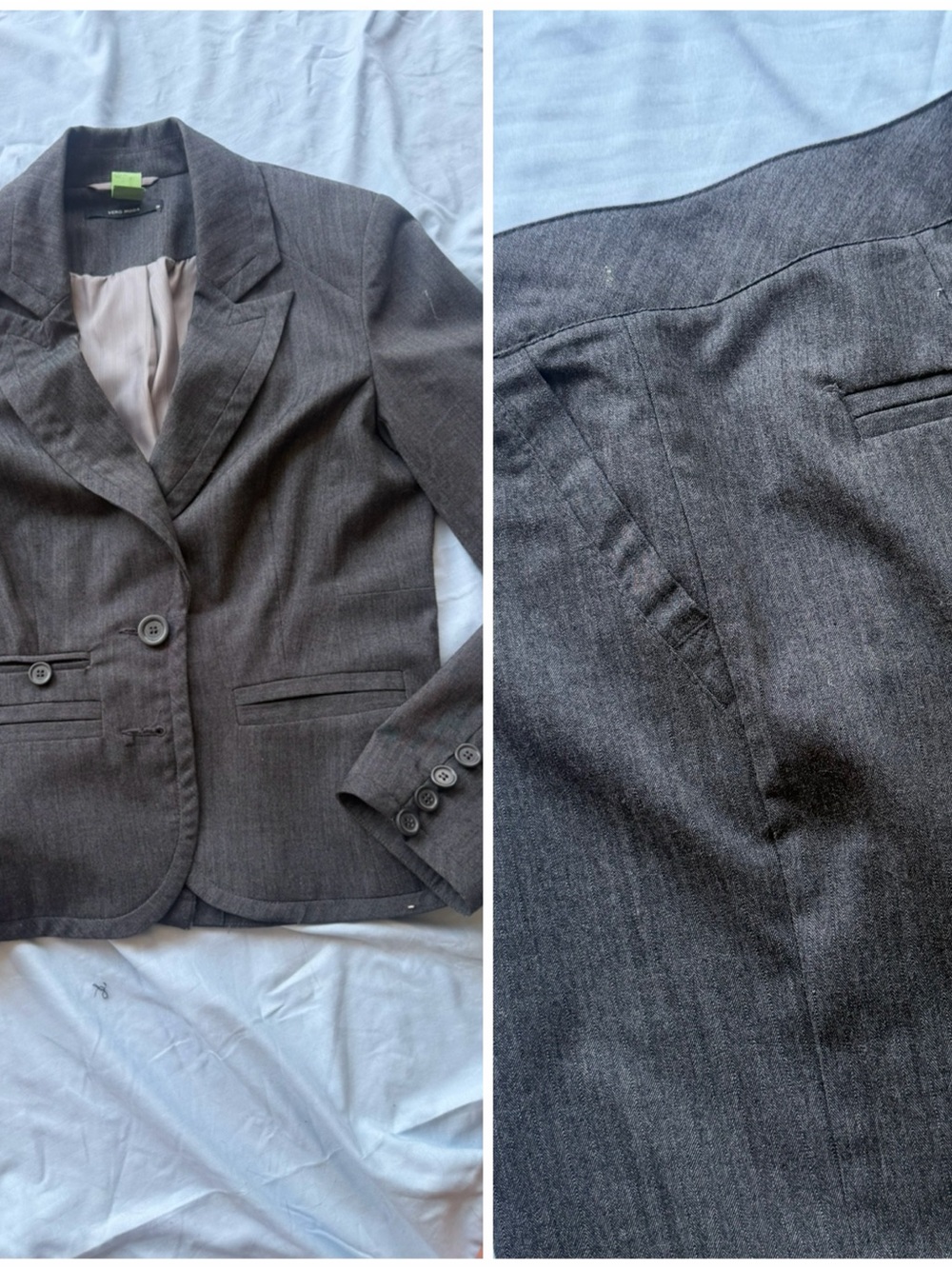 Vero Moda Charcoal Gray Tailored Business suit Size 36/38